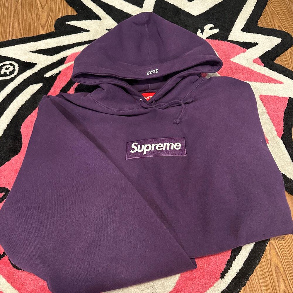 Supreme Box Logo Hooded Sweatshirt (FW23) – Dark Purple – XL